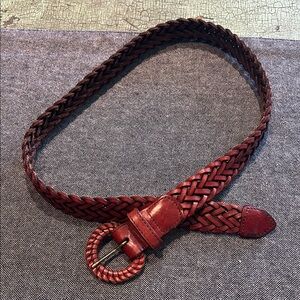 Braided Leather Belt - Brown